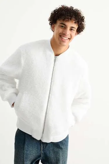 Teddy fur bomber jacket