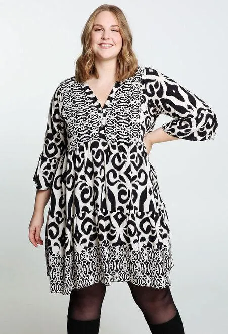 Robe tunique bicolore en viscose