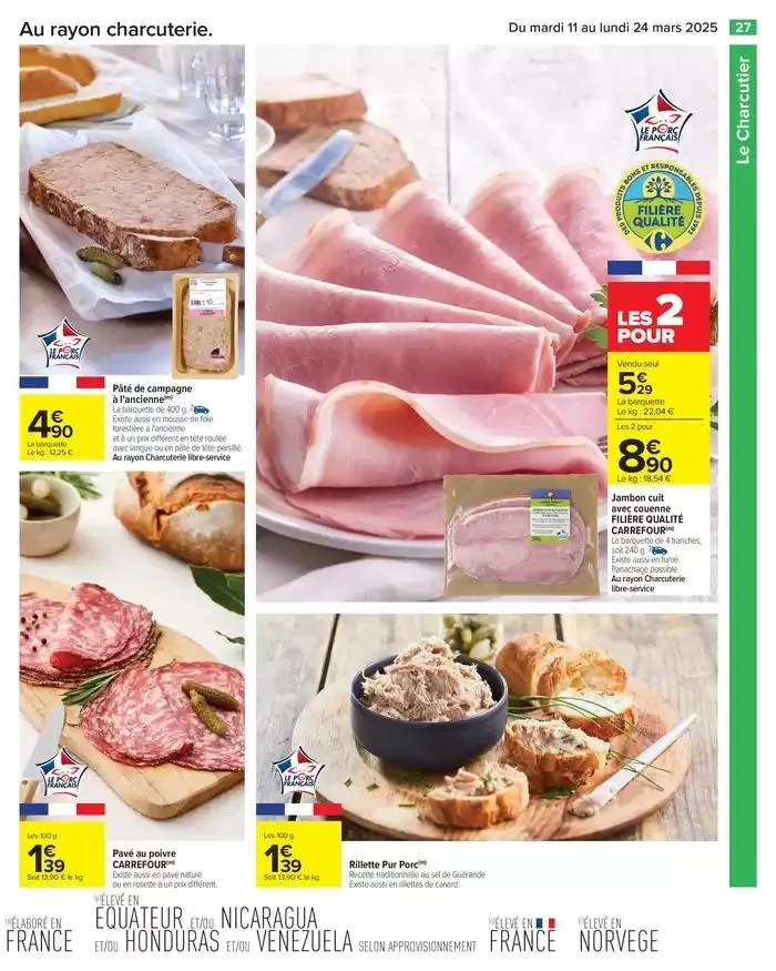 LES JOURS MEILLEURS AVEC LES PRODUITS CARREFOUR du 11 mars au 24 mars 2025 - Catalogue page 29