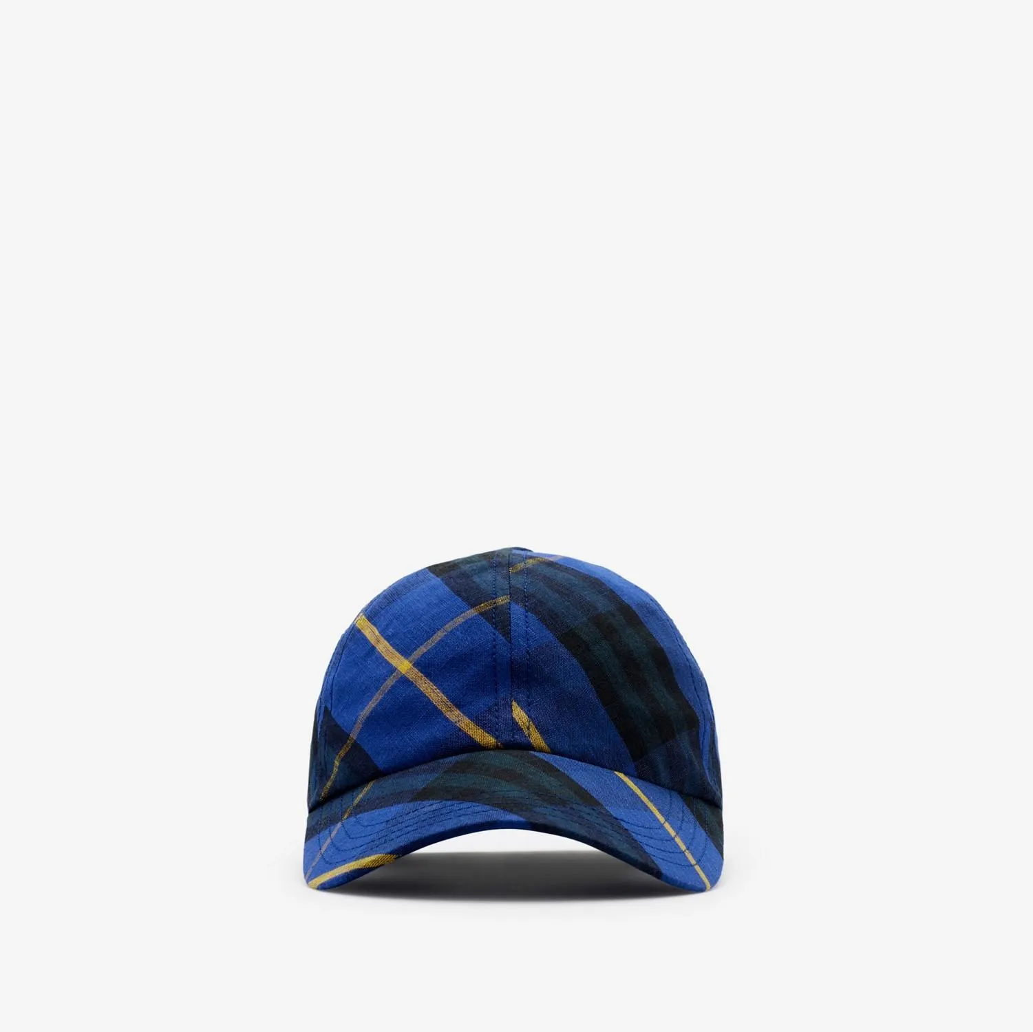 Check Linen Baseball Cap