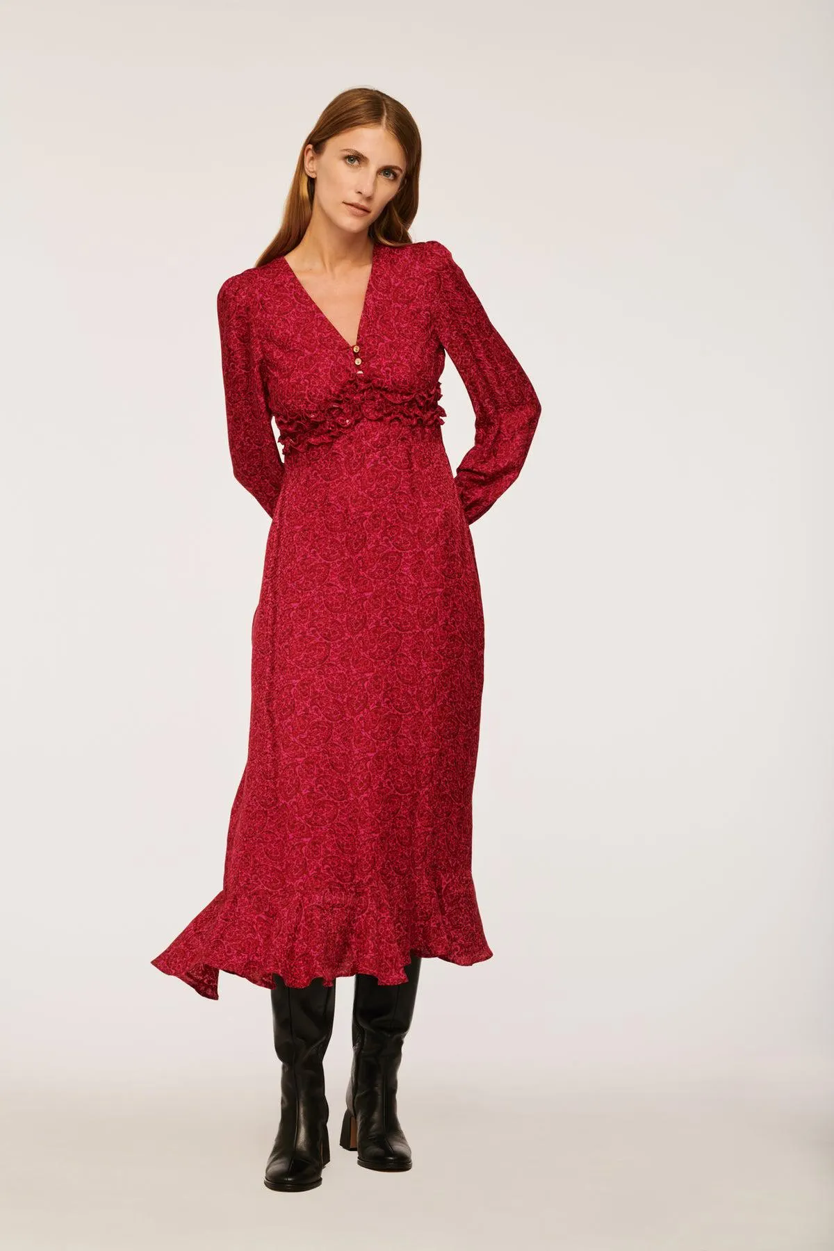 Robe longue imprimée cachemire