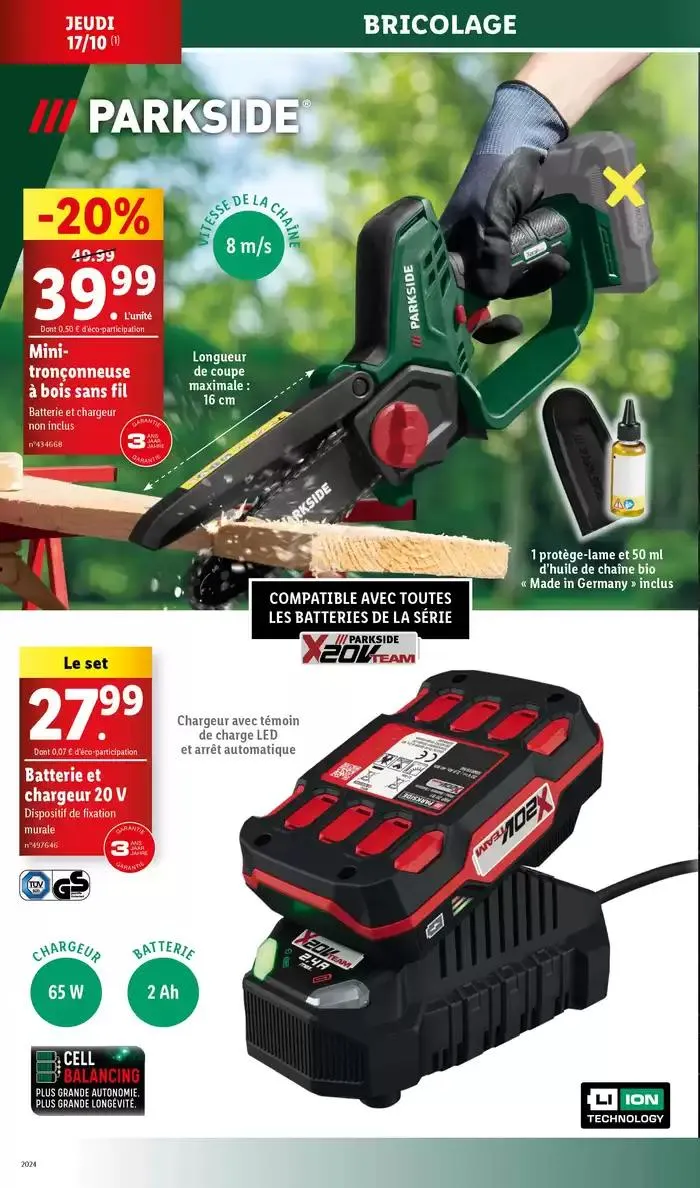 Bénéficiez de réductions sur nos articles mode, bricolage ou loisir cette semaine chez Lidl du 14 octobre au 17 octobre 2024 - Catalogue page 24