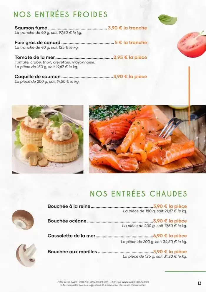 CARTE TRAITEUR 2025 du 31 mars au 31 décembre 2025 - Catalogue page 13