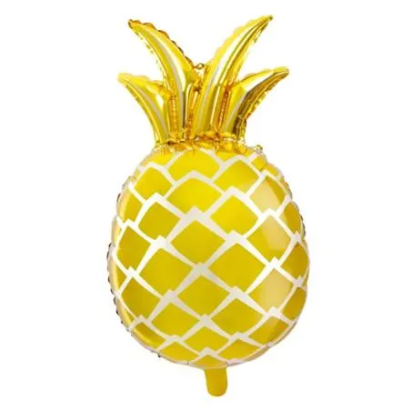 Ballon aluminium ananas doré 48 x 67 cm