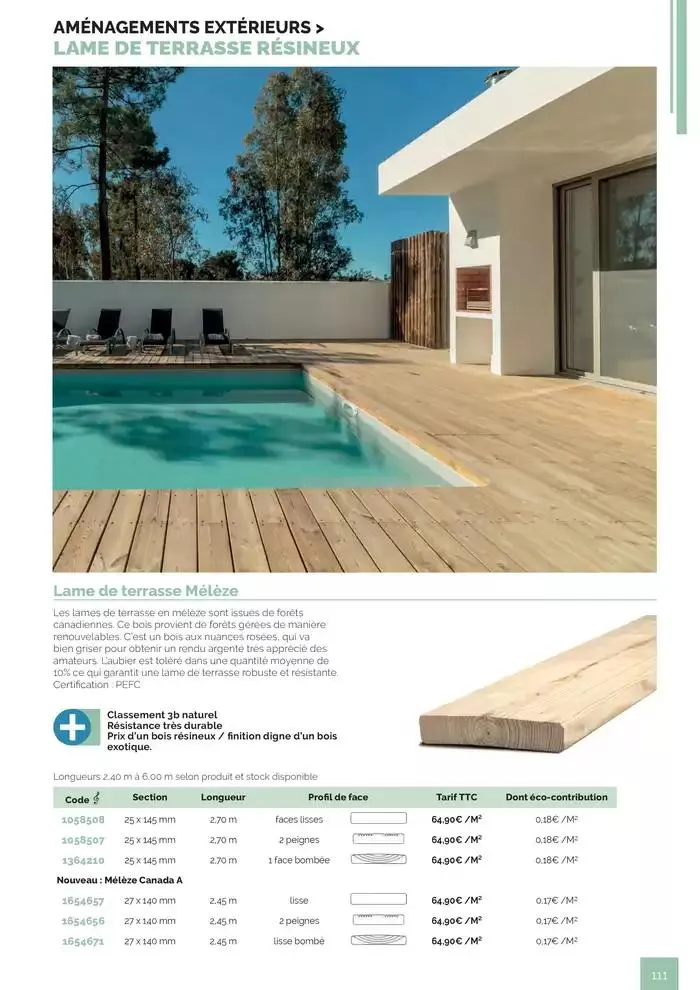 BOIS PANNEAUX 2025 2026 du 30 avril au 31 décembre 2026 - Catalogue page 111