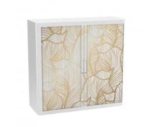 Armoire basse à rideaux - EASY OFFICE - H104xL110 cm - Fleurs