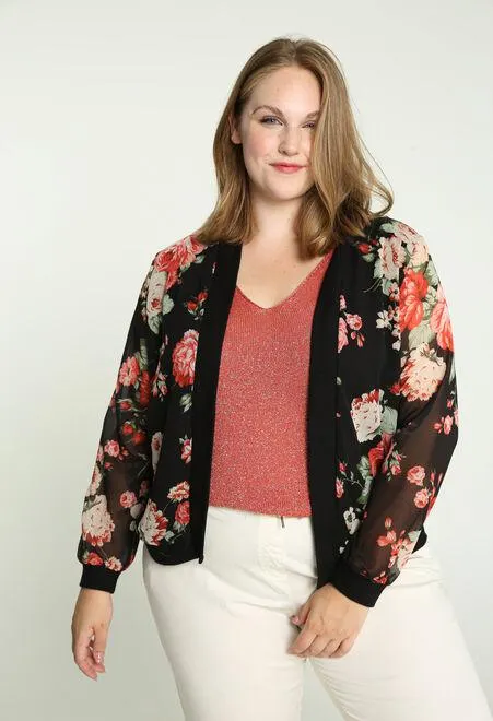 Bomber à motif floral