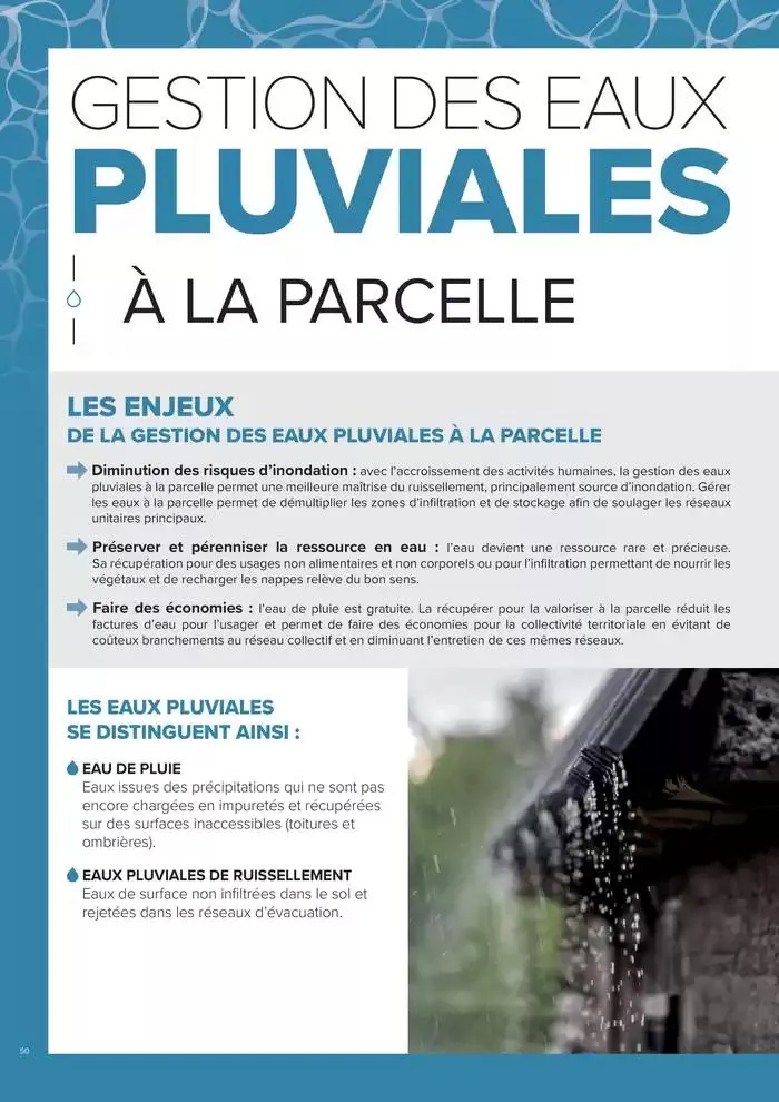 ASSAINISSEMENT NON COLLECTIF ET GESTION DES EAUX PLUVIALES du 4 mars au 31 décembre 2025 - Catalogue page 50