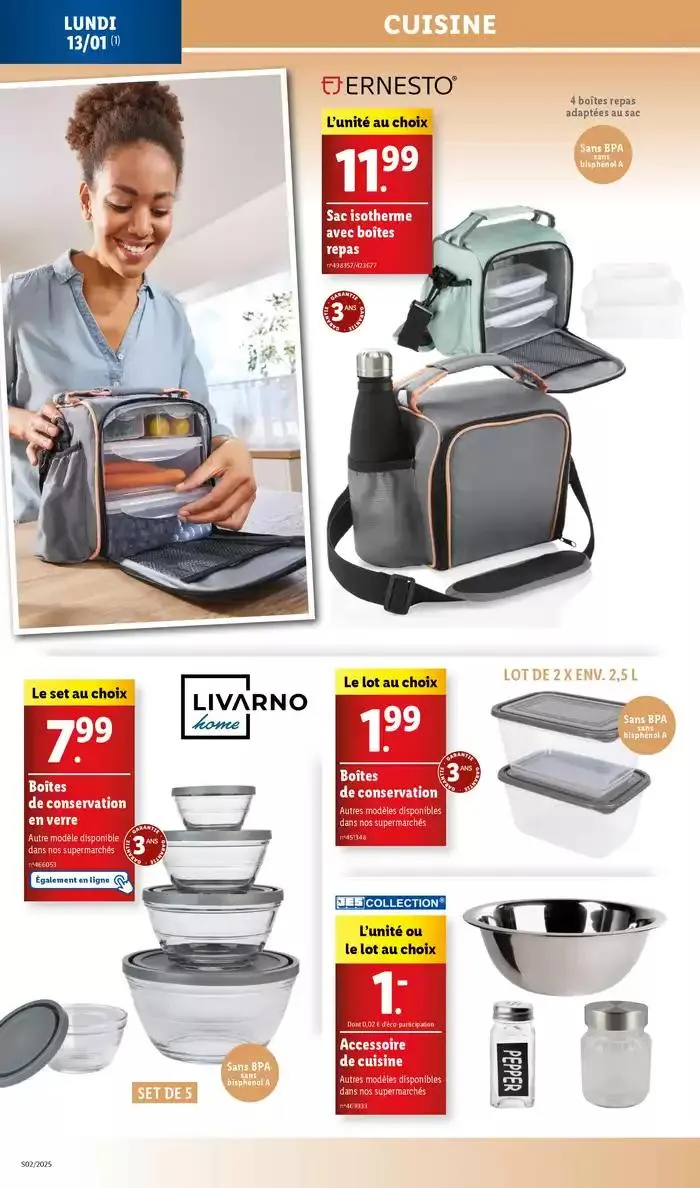 Réveillez le sportif en vous! Atteignez vos objectifs grâce aux affaires de sport Lidl. du 8 janvier au 13 janvier 2025 - Catalogue page 36