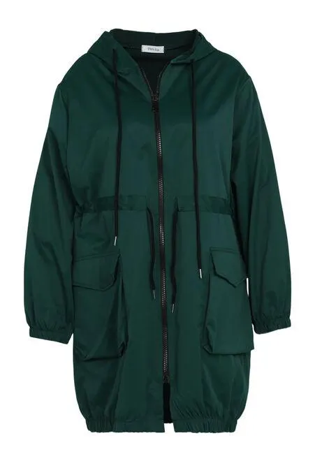 Parka unie légère avec capuche