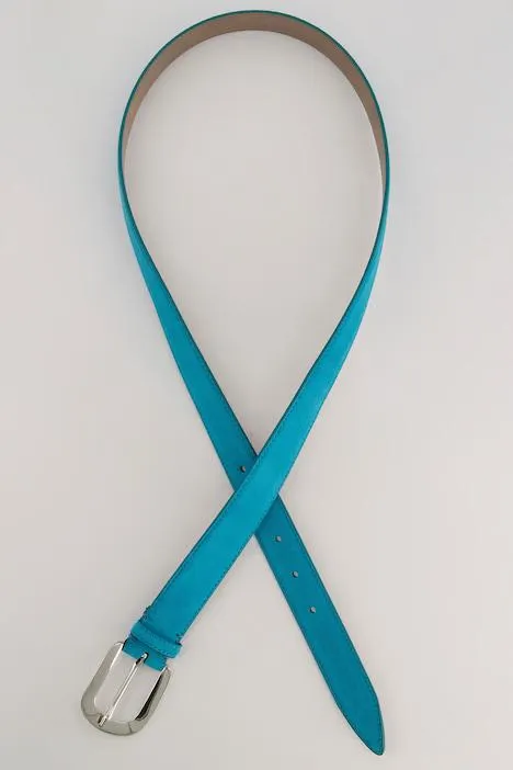 Ceinture en cuir suédé, boucle en métal