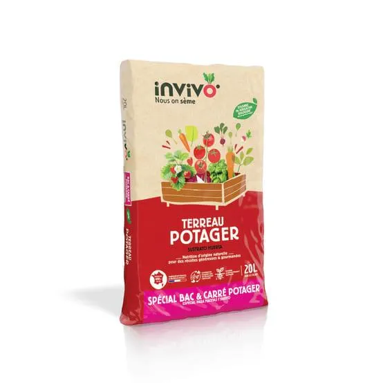 Terreau potager, bac et carré potager 20L - INVIVO Nous on sème