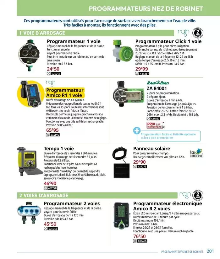 Les plaisir de l'eau Piscine,Spa,Arrosage du 10 mars au 31 décembre 2025 - Catalogue page 201