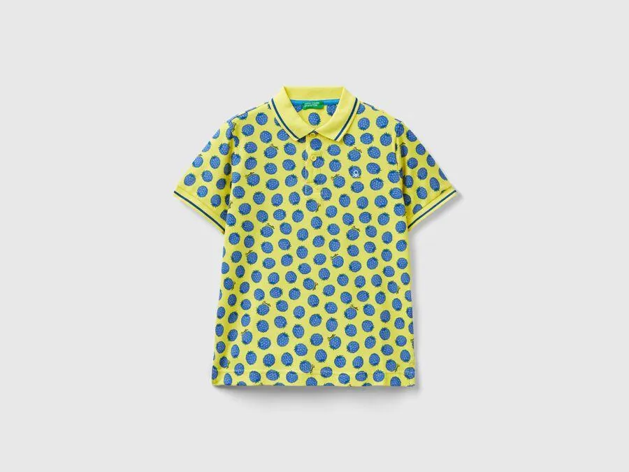 Polo jaune à motif mûres