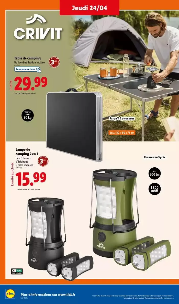 Ne manquez pas les ventes de jardinage et textile ce jeudi chez Lidl du 21 avril au 24 avril 2025 - Catalogue page 34