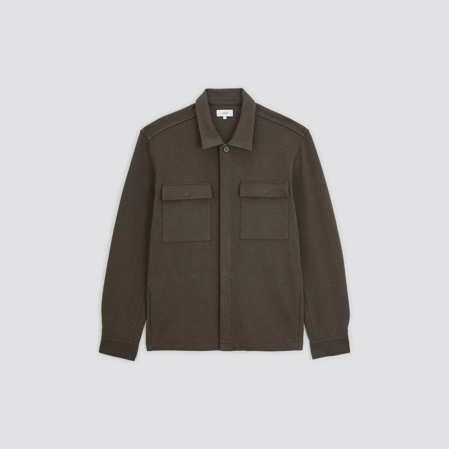 Surchemise unie coton maille - Vert kaki