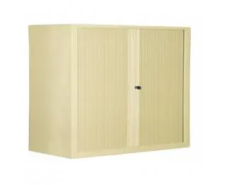 Armoire basse à rideaux monobloc - PIERRE HENRY - L120 x H100 - Beige