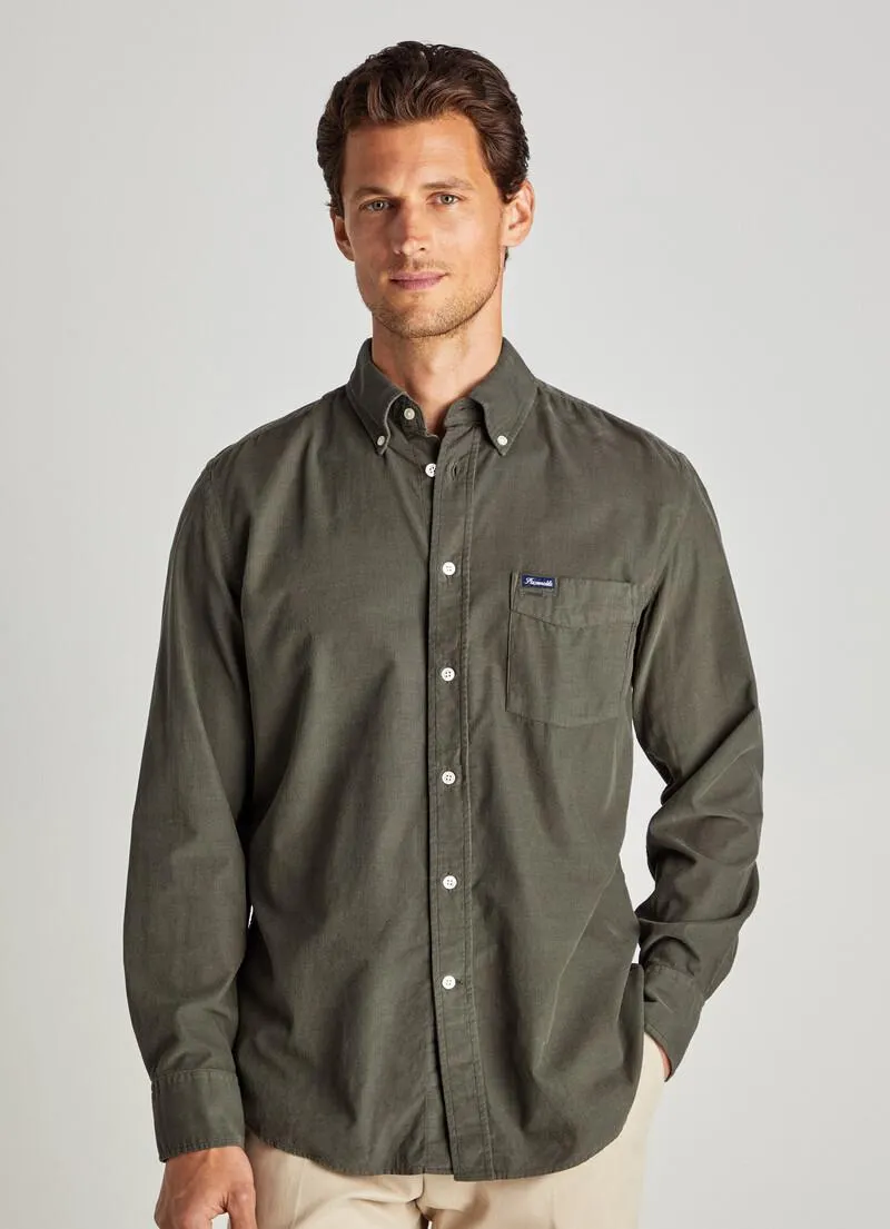 CHEMISE UNIE EN VELOURS CÔTELÉ