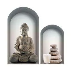 Sticker mural déco zen biche bouddha 70x20cm