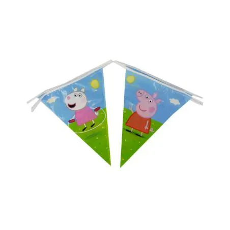 Guirlande en plastique fanions Peppa Pig 270 cm