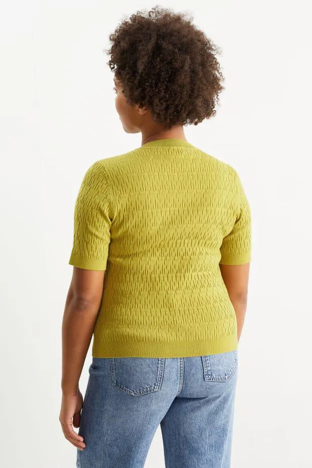 Knitted jumper - short sleeve