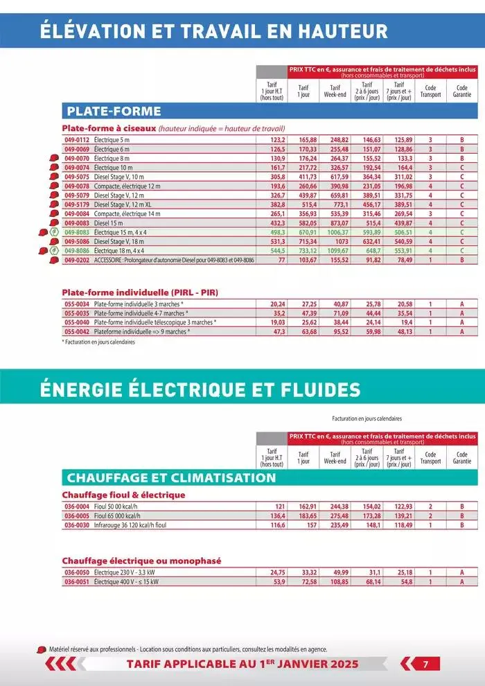 Tarifs particuliers du 3 janvier au 31 décembre 2025 - Catalogue page 9