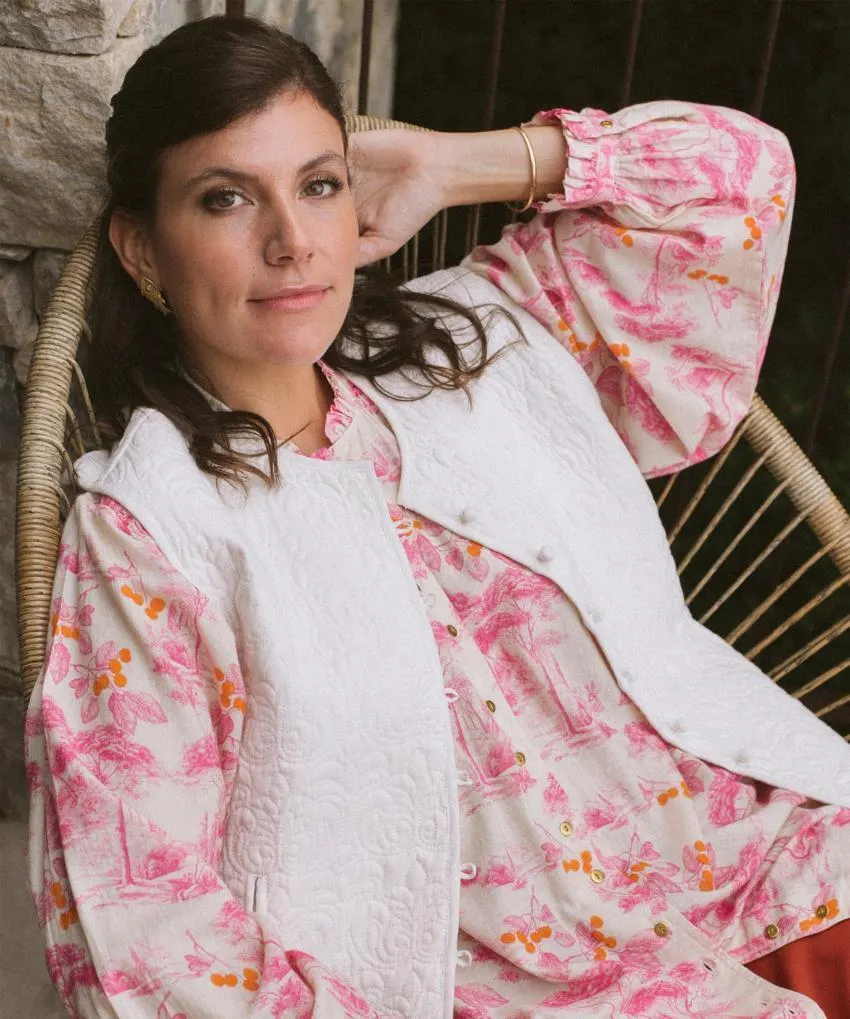 Blouse en gaze de coton Annika imprimé Gravure