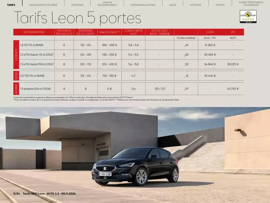 SEAT Leon 5 portes du 11 novembre au 9 novembre 2025 - Catalogue page 5
