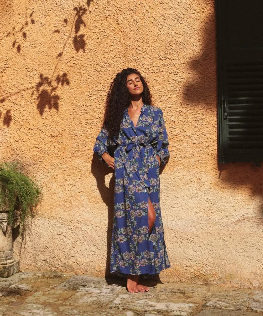 Robe en coton Karolina imprimé Rétro