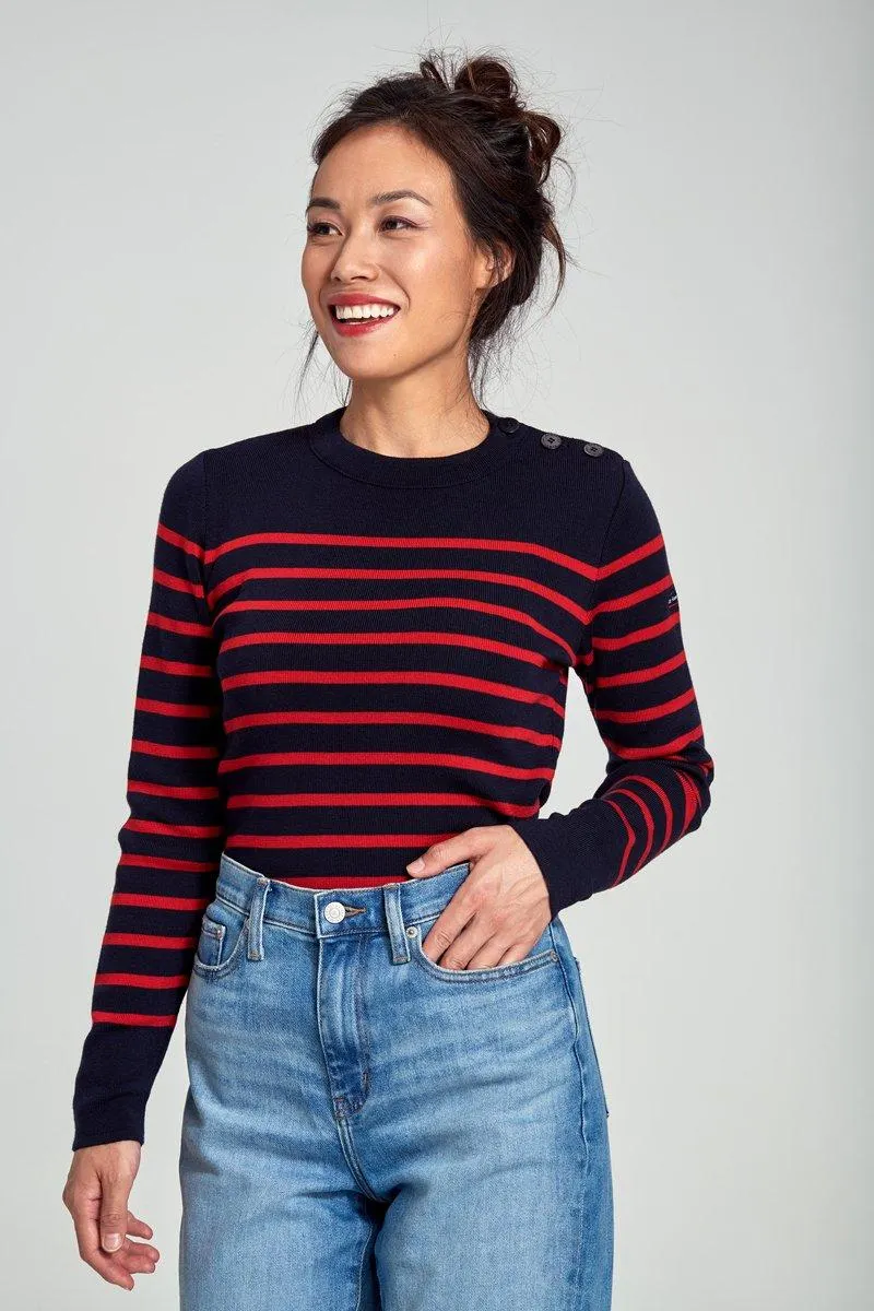 Pull marin rayé "Briac" - laine mérinos