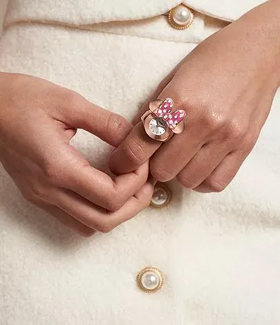 Disney Fossil Limited Edition Two-Hand Rose Gold-Tone Stainless Steel Watch Ring
