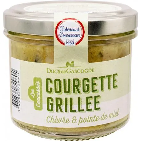 Concassé de courgette grillée, chèvre et pointe de miel