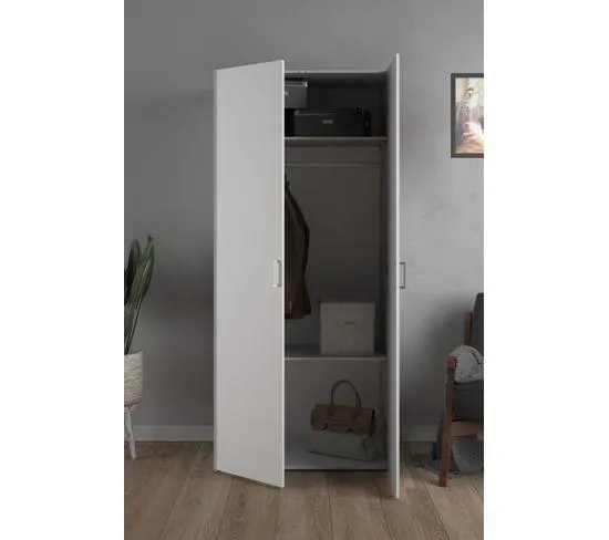 Armoire 2 portes L.78 cm SPACE blanc