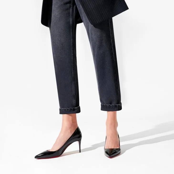 Escarpins 70 mm - Cuir de veau verni - Noir - Femme