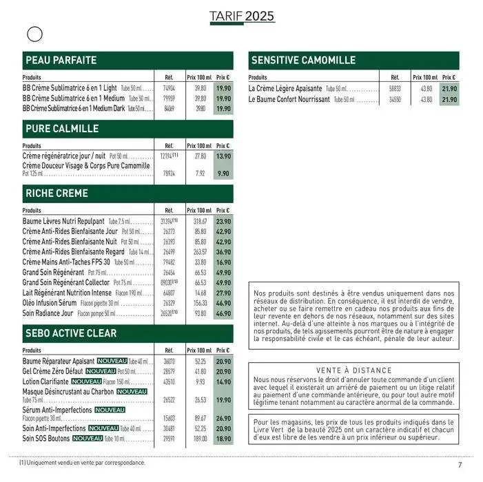 LIVRE VERT DE LA BEAUTÉ 2025 du 23 avril au 31 décembre 2025 - Catalogue page 7