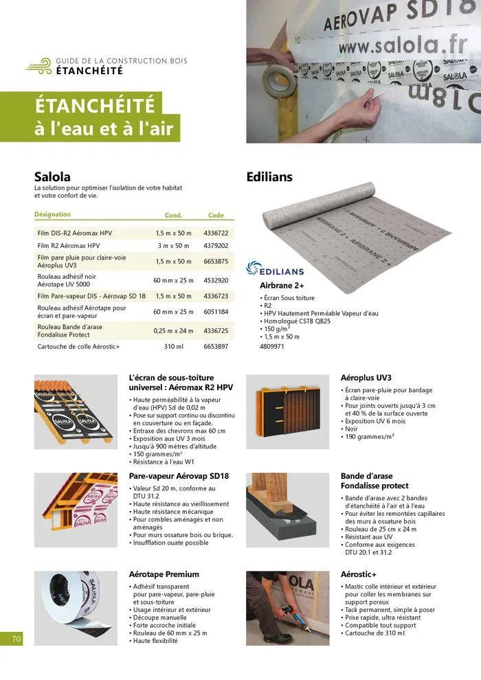 Guide construction bois 2024/2025 du 23 août au 31 décembre 2025 - Catalogue page 70