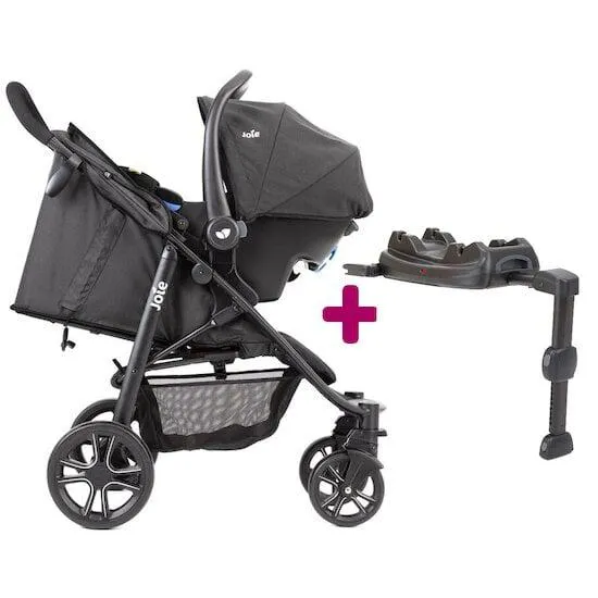 Pack poussette duo Litetrax E TS + base LX 2 de Joie