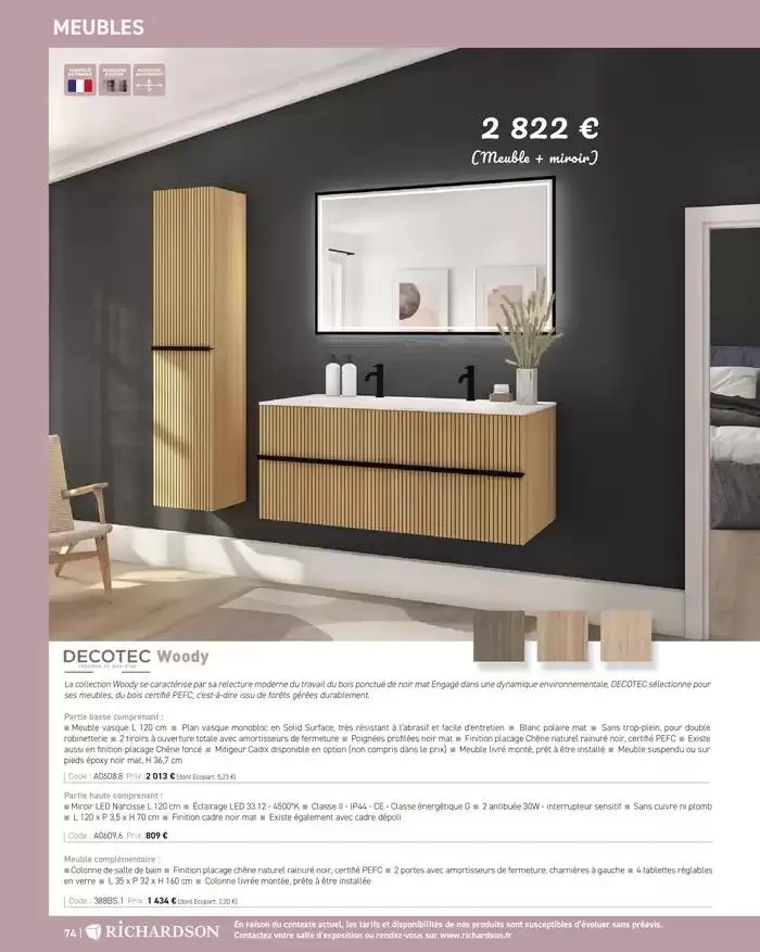 SALLE DE DE BAINS ET CARRELAGE 2025 du 11 avril au 31 décembre 2025 - Catalogue page 76