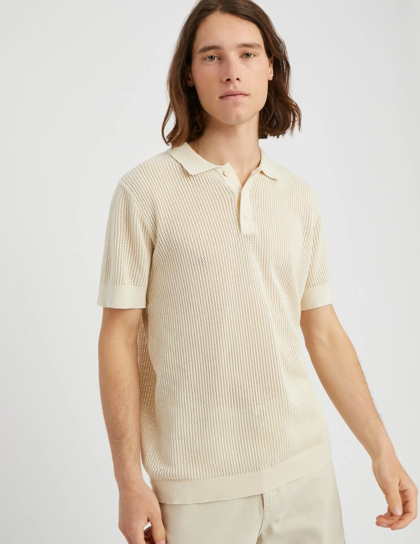 Polo ajouré - Ecru