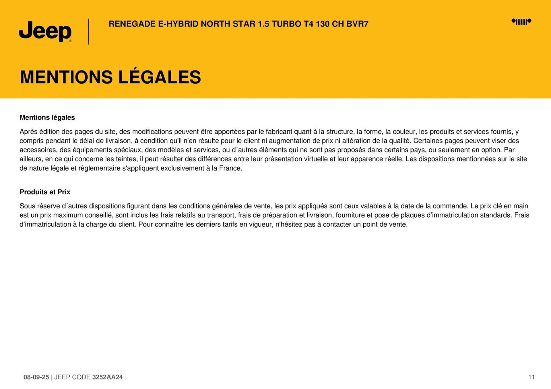 Catalogue Jeep du 8 septembre au 30 septembre 2026 - Catalogue page 11