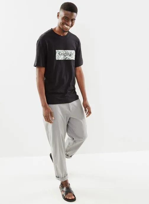 T-shirt - JORLAFAYETTE BRANDING TEE SS CREW NEC LN - Noir