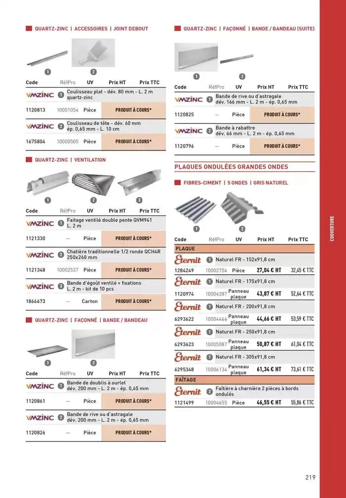 Matériaux 2025 du 1 janvier au 31 décembre 2025 - Catalogue page 219