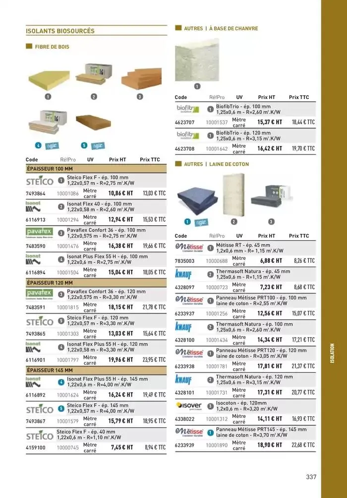Matériaux 2025 du 1 janvier au 31 décembre 2025 - Catalogue page 337