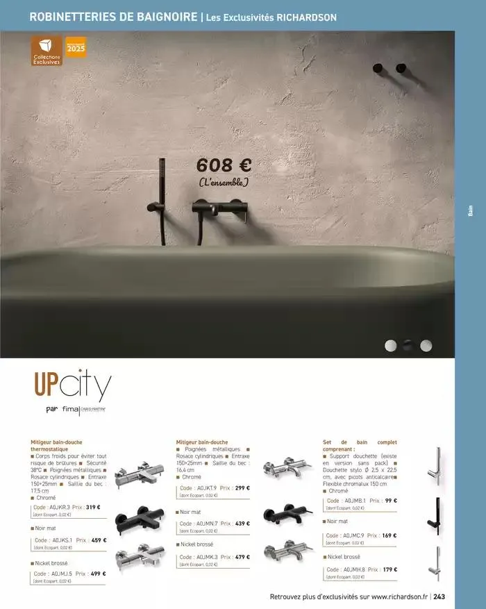 SALLE DE DE BAINS ET CARRELAGE 2025 du 11 avril au 31 décembre 2025 - Catalogue page 245
