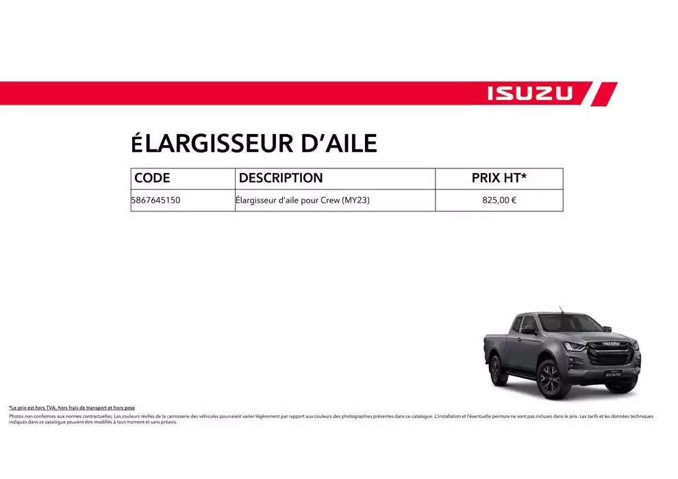 ISUZU SPACE N60B Accessoires du 15 octobre au 15 octobre 2025 - Catalogue page 54