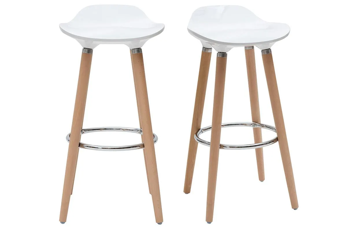 Tabourets de bar scandinaves blancs (lot de 2) GILDA