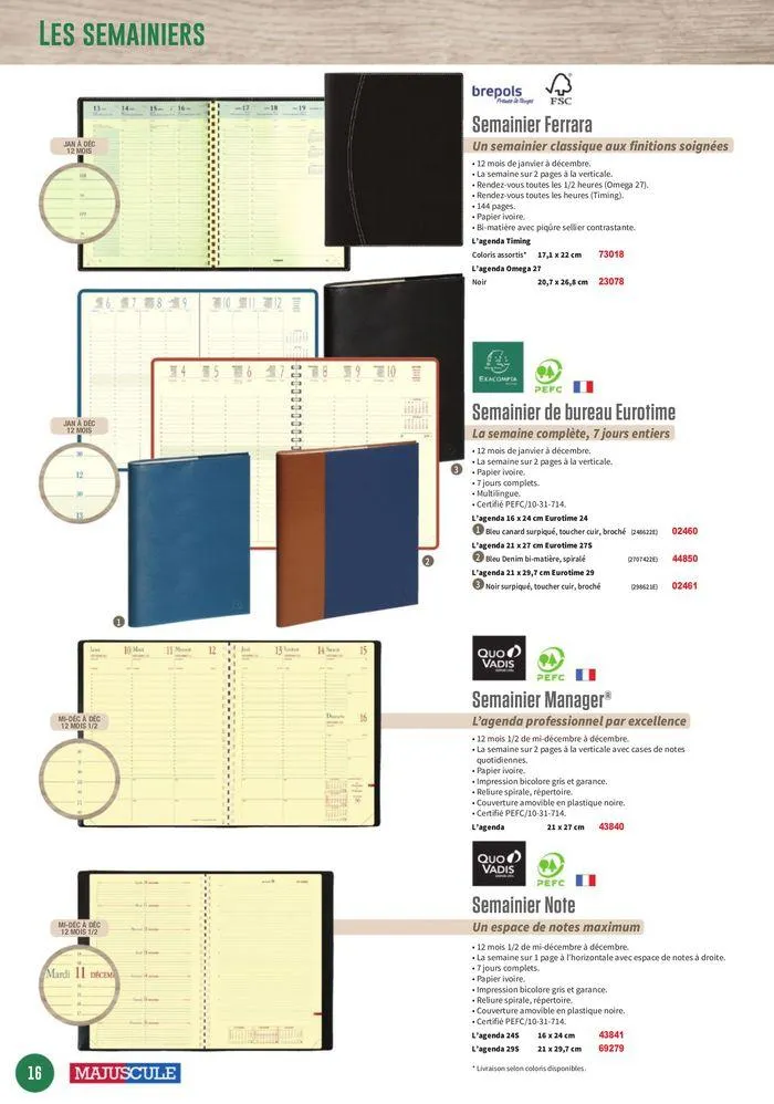 Les Agendas et Calendriers 2025 du 23 mai au 31 décembre 2025 - Catalogue page 16