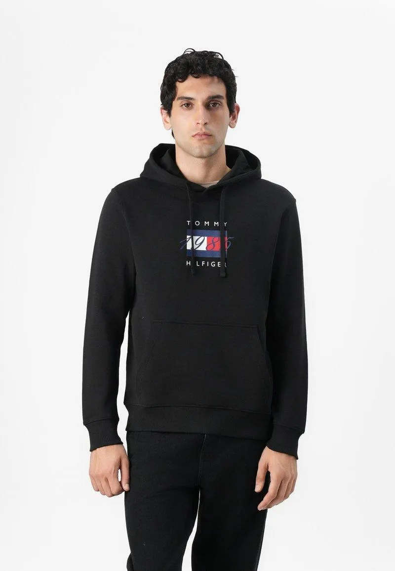 LINEAR FLAG GRAPHIC HOODIE UNISEX - Sweat à capuche - black