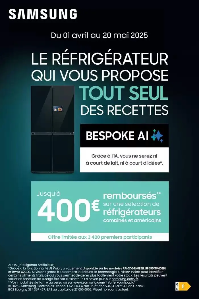 Jusqu'à 400€ remboursés du 1 avril au 20 mai 2025 - Catalogue page 1