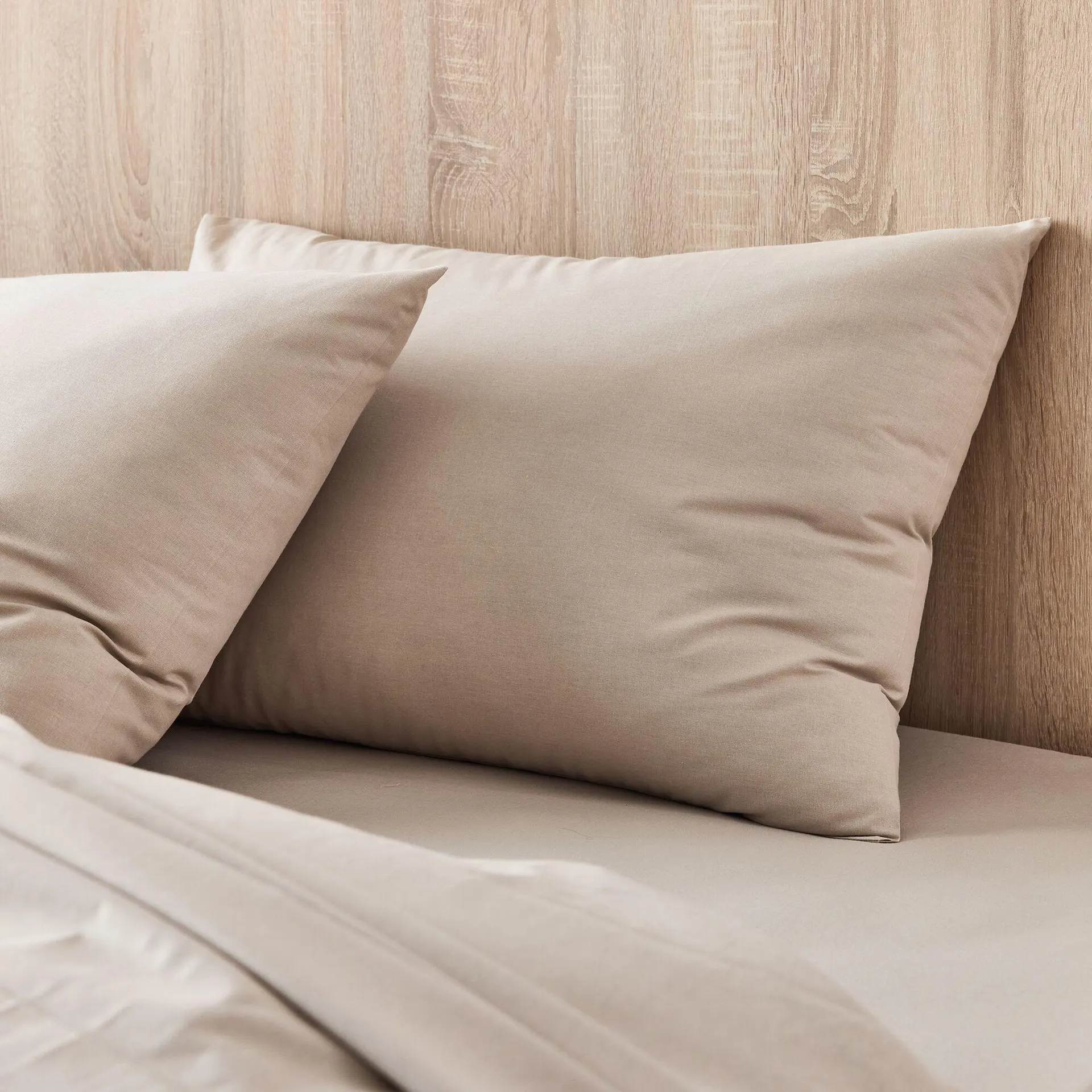 Lot de 2 taies d'oreiller en coton - beige alpilles 50x70cm